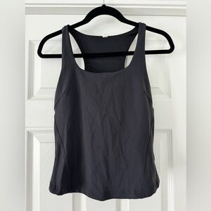 Black Square Neck Workout Top